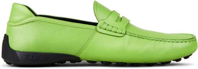 Tod's Automobili Lamborghini slip-on leather driving shoes Green