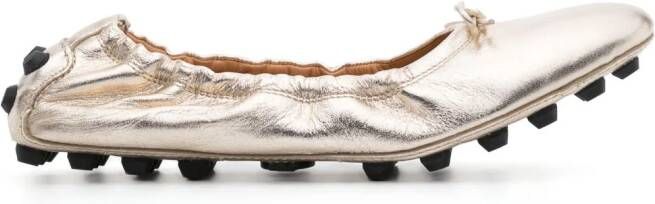 Tod's Bubble Ballerina leather shoes Gold