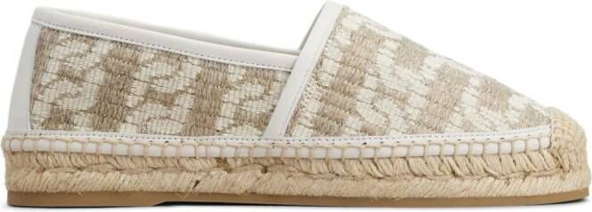 Tod's chain-jacquard raffia espadrilles Neutrals