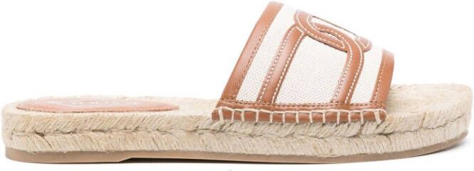 Tod's Catena logo-embroidered espadrilles Neutrals
