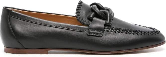 Tod's chain-link leather loafers Black