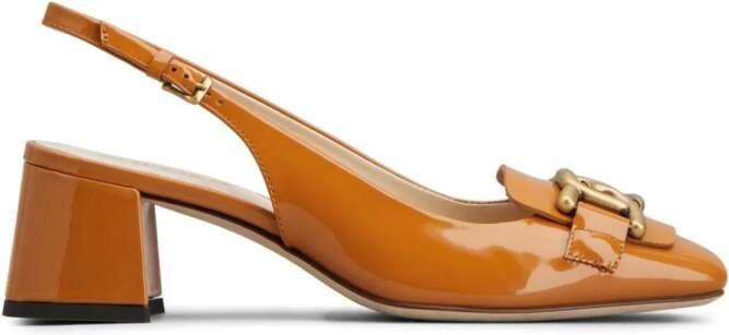 Tod's Cuoio 50mm logo-engraved pumps Orange