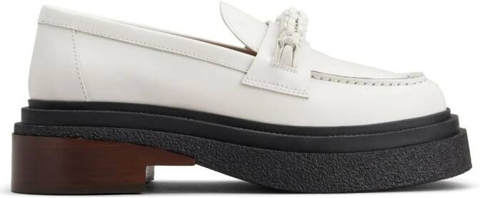Tod's decorative-stitching leather loafers White