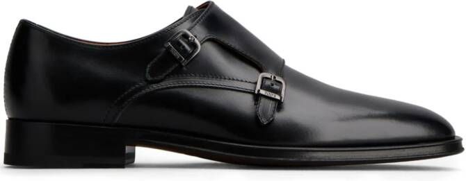 Tod's double-strap leather monk shoes Black