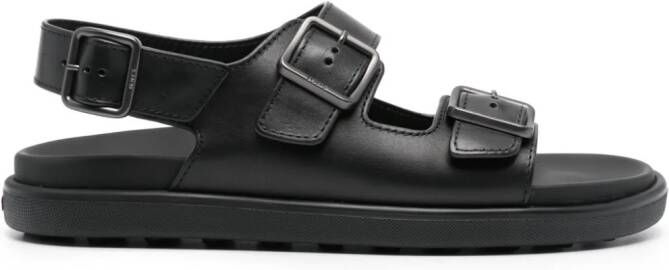 Tod's engraved-logo leather sandals Black