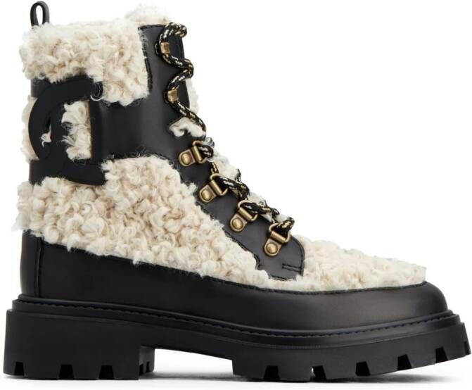 Tod's faux-shearling leather ankle boots White