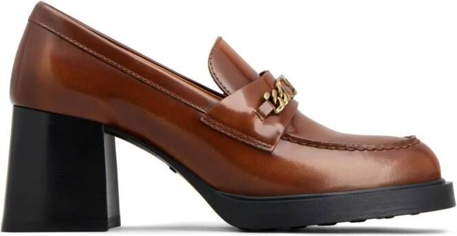 Tod's Gomma 65mm logo-plaque pumps Brown