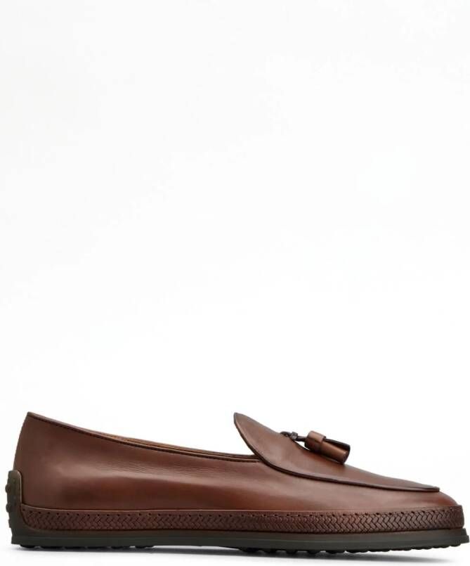 Tod's Gomma leather mocassin loafers Brown