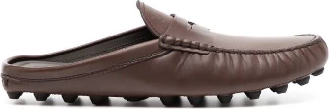 Tod's Gommino leather penny mules Brown