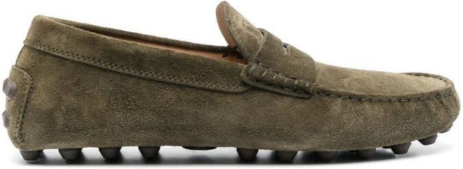 Tod's Gommino suede driving loafers Green