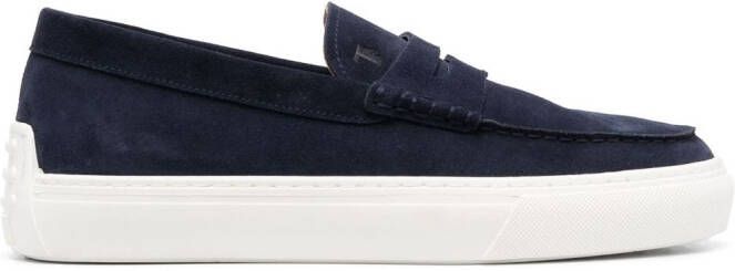 Tod's Gommino suede penny loafers Blue