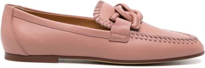 Tod's Kate braided-detailed loafers Pink