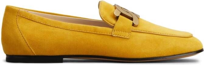 Tod's Kate logo-engraved loafers Yellow