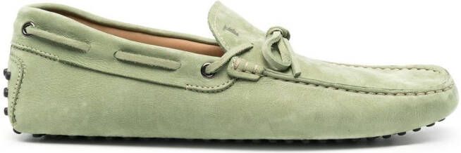 Tod's Laccetto Gommino suede loafers Green