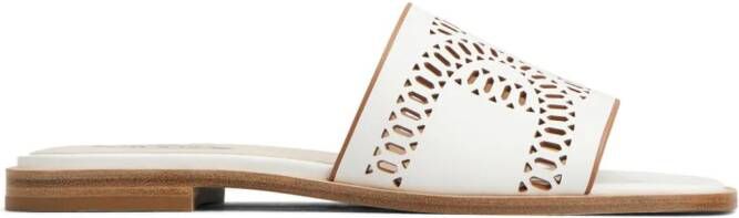 Tod's laser-cut leather sandals White