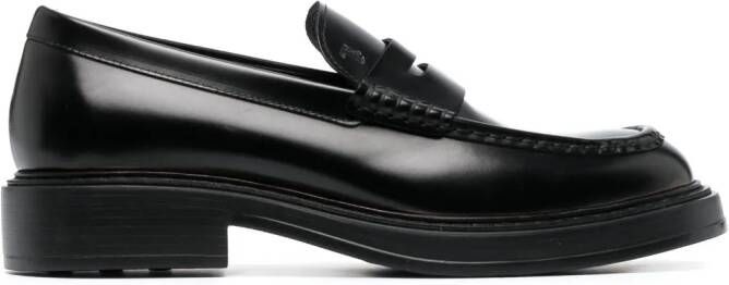 Tod's leather 50mm penny loafers Black