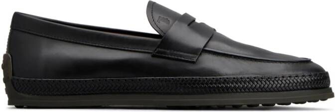 Tod's leather penny loafers Black