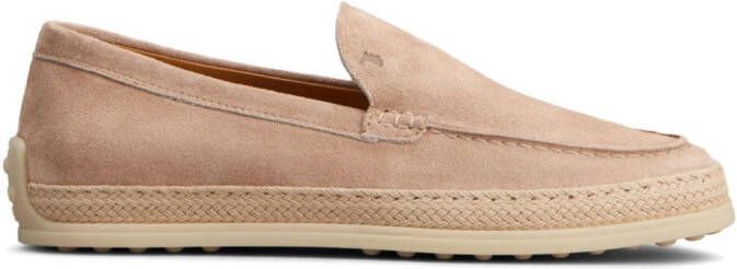 Tod's logo-debossed leather loafers Neutrals