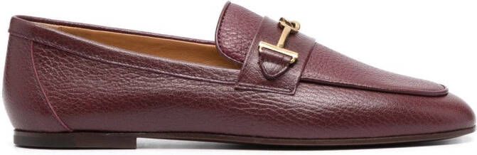 Tod's logo-detail leather loafers Red