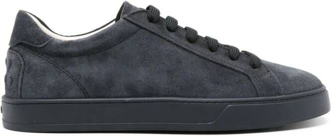 Tod's logo-embossed suede sneakers Black