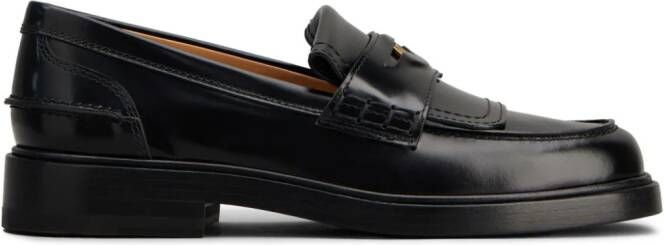 Tod's logo-plaque leather loafers Black