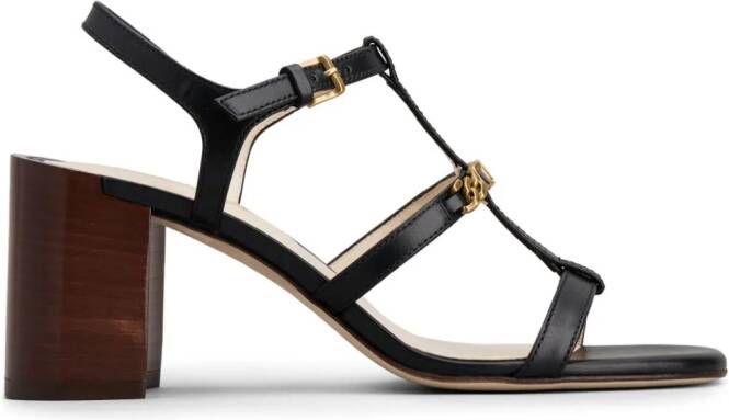 Tod's logo-plaque leather sandals Black