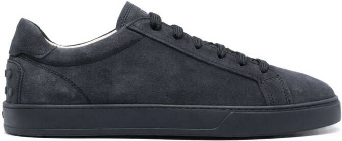 Tod's logo-print suede sneakers Blue