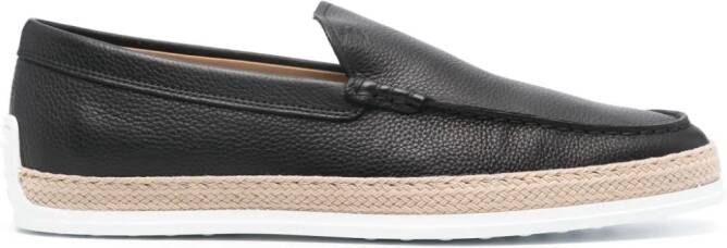 Tod's panelled leather loafers Black