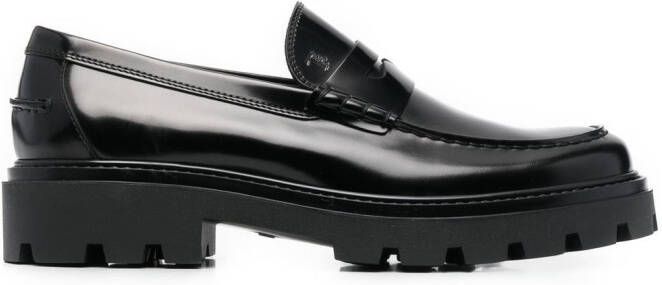 Tod's patent-leather loafers Black