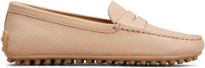 Tod's penny-slot detail leather loafers Neutrals