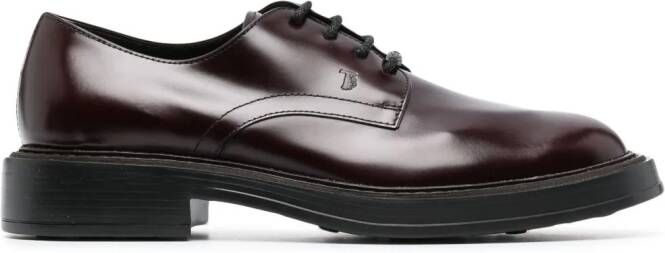 Tod's leather derby shoes Red