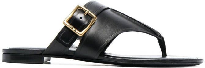 Tod's side-buckle leather flat sandals Blue