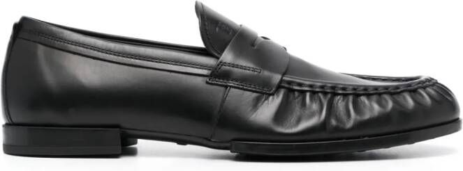 Tod's smooth leather loafers Black