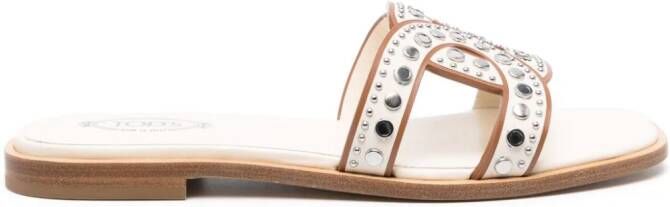 Tod's studded leather sandals Neutrals