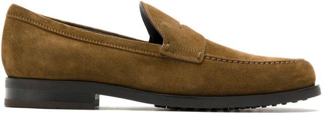 Tod's suede leather loafers Brown