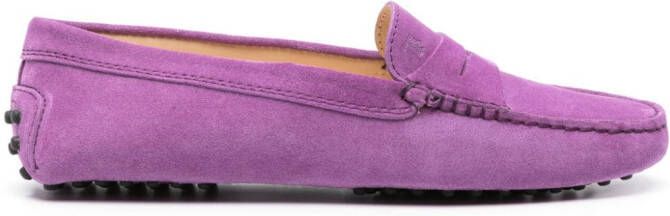 Tod's suede penny loafers Purple