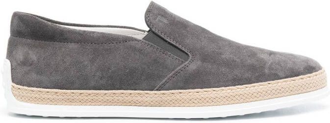 Tod's suede slip-on loafers Grey