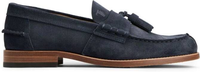 Tod's tassel-detail suede loafers Blue