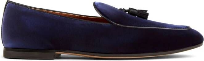 Tod's tassel-detailed suede loafers Blue