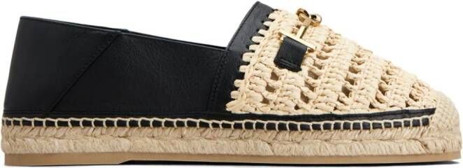 Tod's woven-raffia leather espadrilles Black