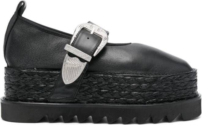 Toga Pulla 70mm leather espadrilles Black
