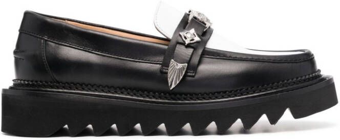 Toga Pulla buckle-detail leather loafers Black