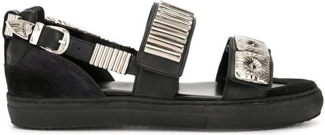 Toga Pulla embellished flat sandals Black