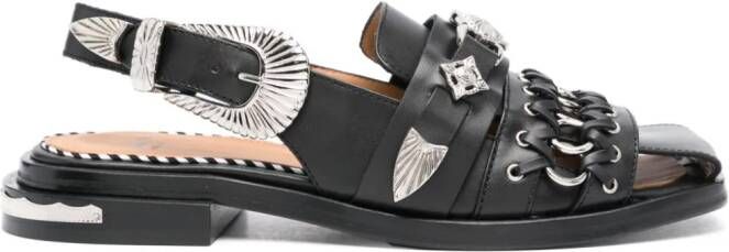 Toga Pulla embellished leather sandals Black