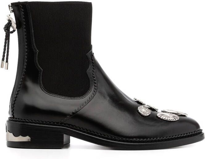 Toga Pulla mix-badge Chelsea boots Black
