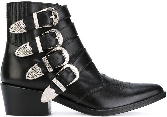 Toga Pulla multi straps boots Black