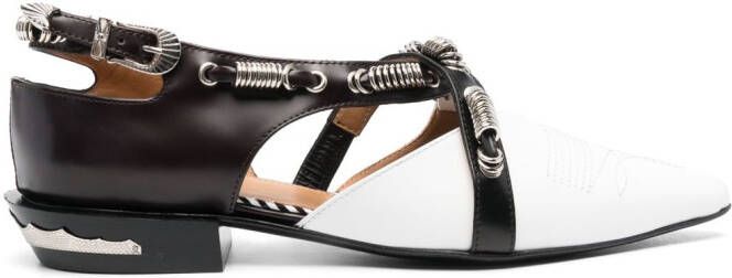 Toga Pulla panelled leather ballerina shoes White