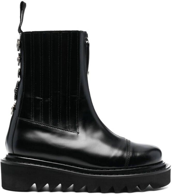 Toga Pulla ridged sole ankle boots Black