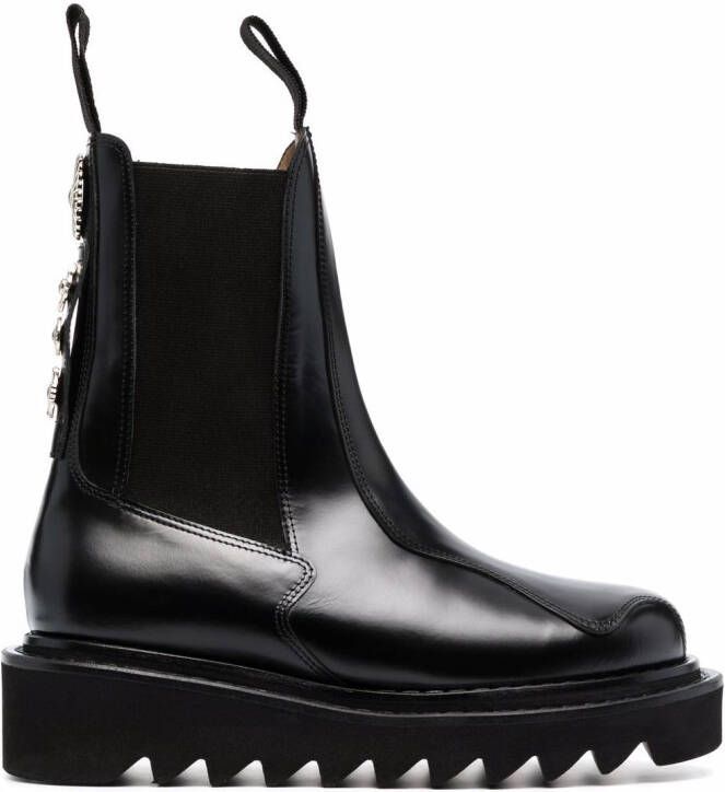 Toga Pulla ridged sole Chelsea boots Black