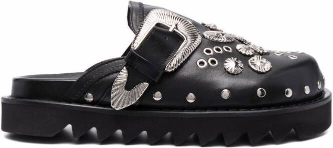 Toga Pulla Sabot metal mules Black